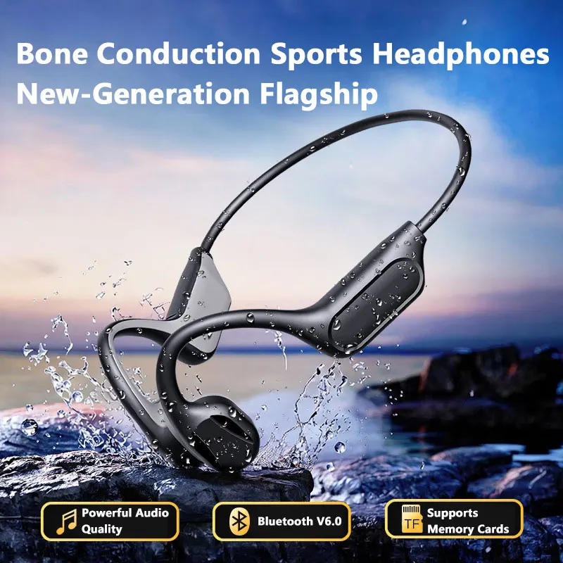 Office Work Tech - NEUE IPX8 Sport-Knochenleitungs-Bluetooth-Kopfhörer mit HiFi-Klang, Bluetooth