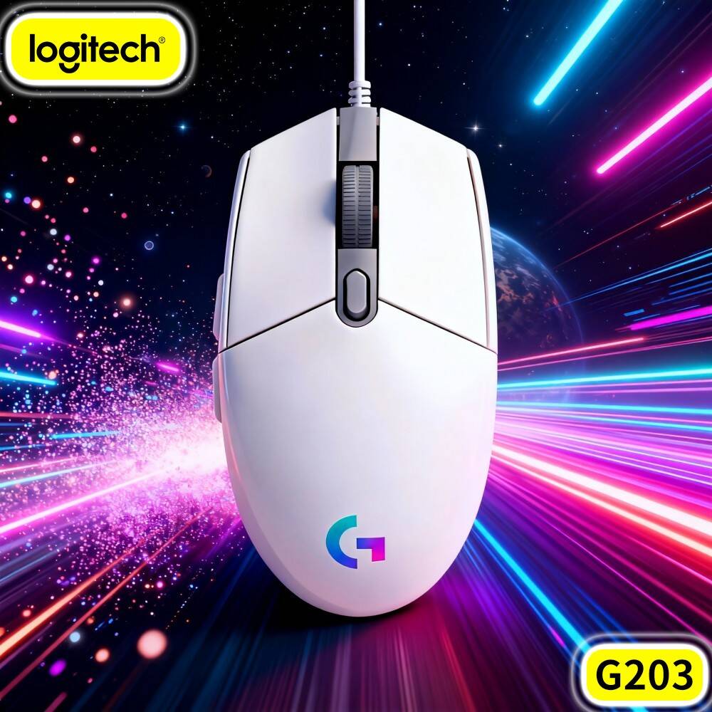 Logitech Mouse G203 - Logitech G203 Kabelgebundene Gaming-Maus, schnelle Tastenansprechzeit,