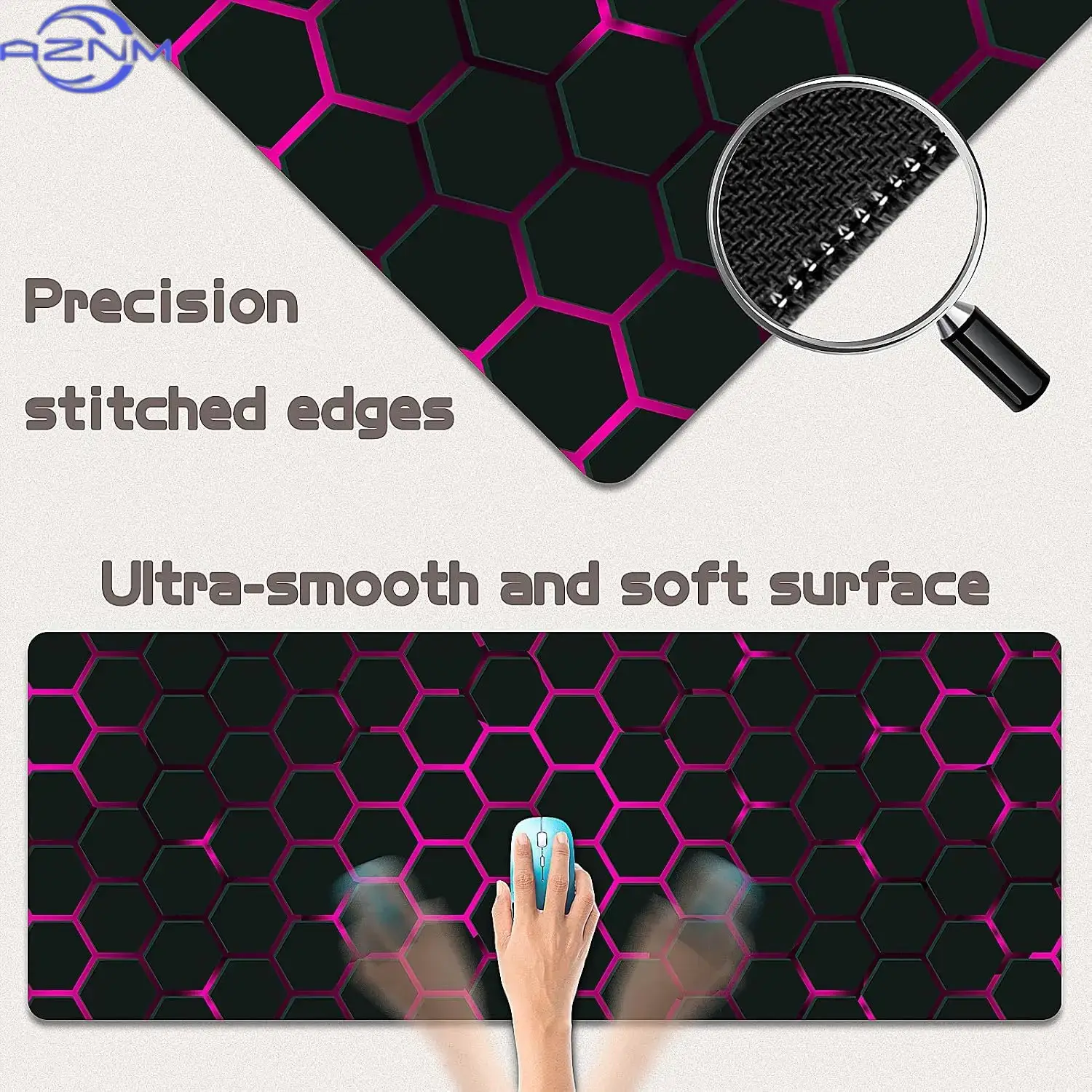 Tech Pink Hex Grid Großes Maus – Office Tech Setup Bewertung und Preis