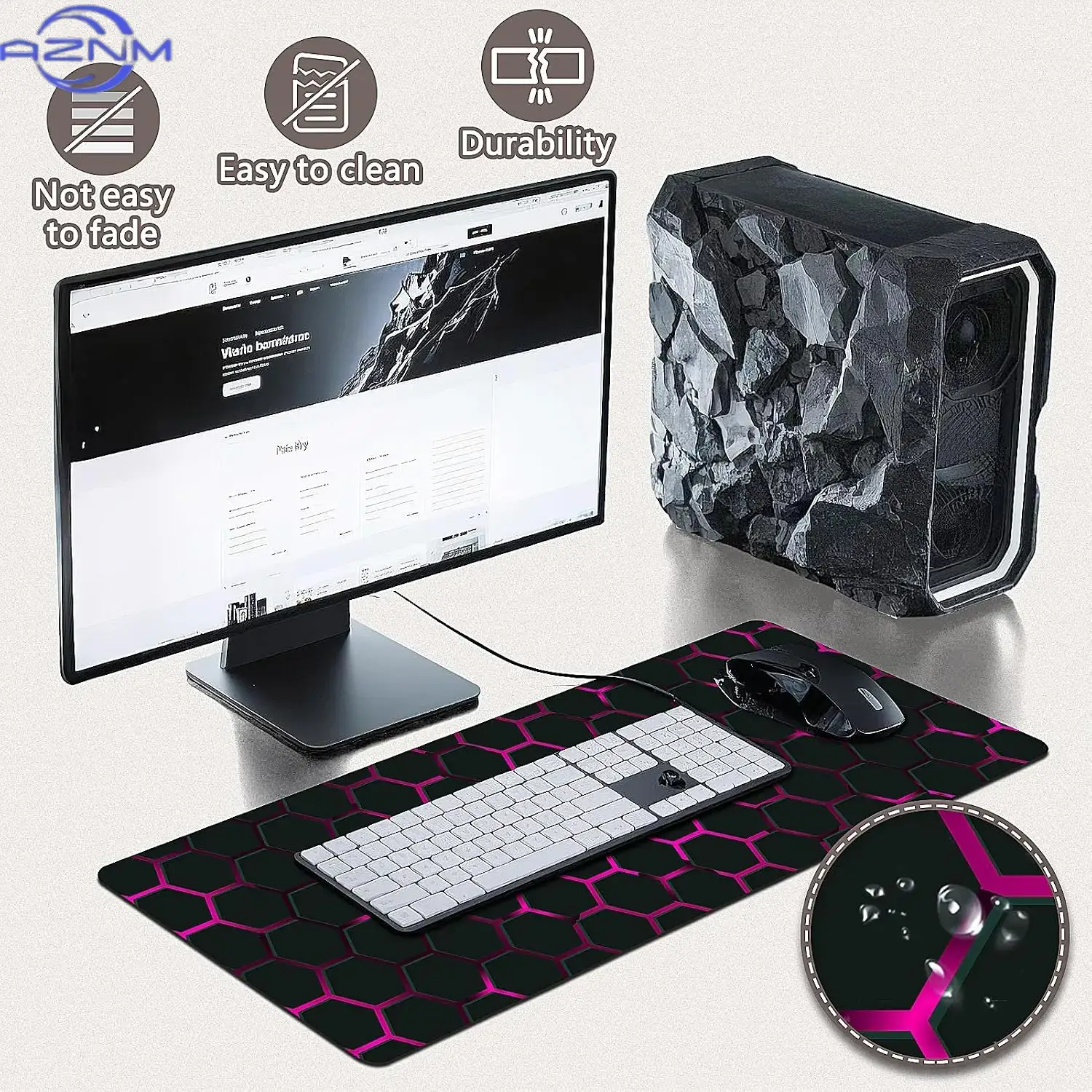 Tech Pink Hex Grid Großes Maus – Office Tech Setup Bewertung und Preis