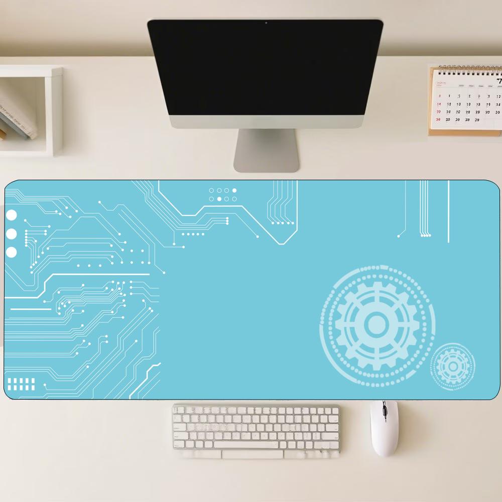 Blue Tech Circuit Gear Pattern – Office Tech Setup Bewertung und Preis
