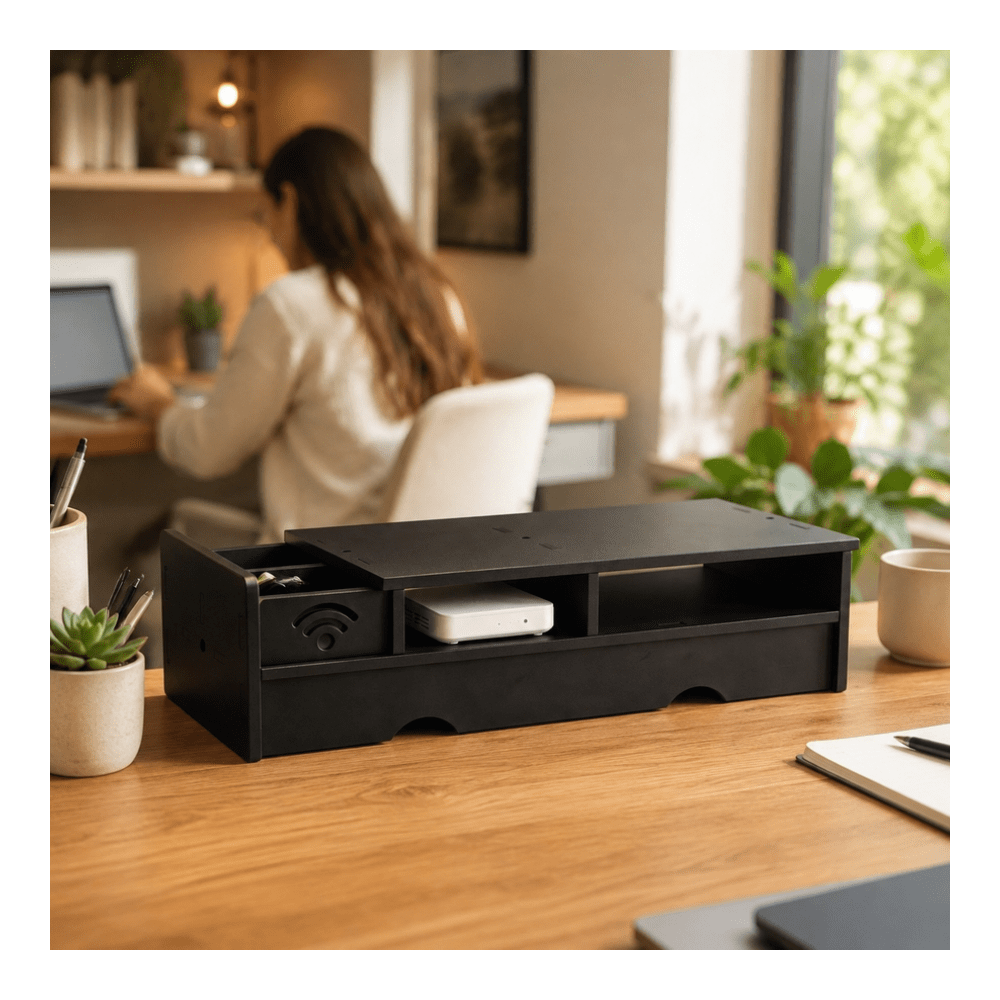 Schwarze Matte WLAN-Router-Auf – Office Tech Setup Bewertung und Preis