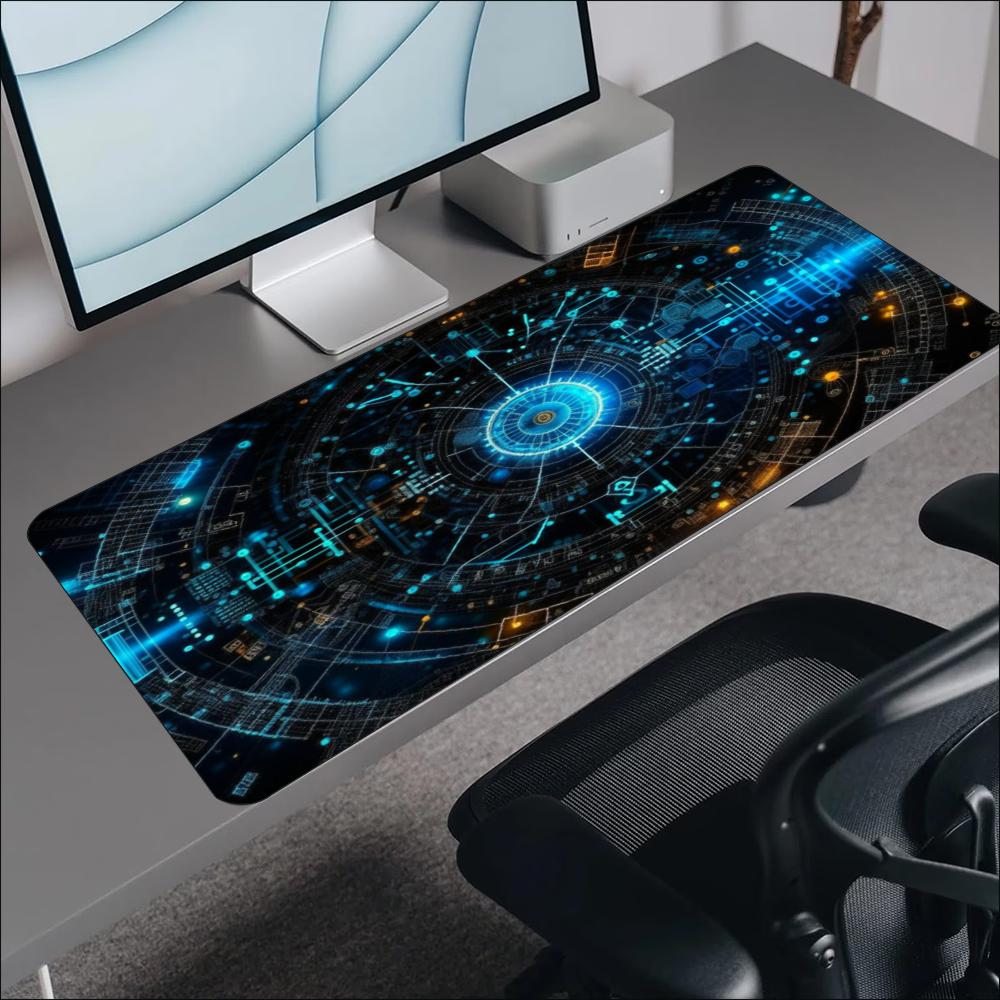 Blue Cyan Tech Circuit Circle  – Office Tech Setup Bewertung und Preis